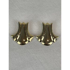 Vintage Gold Tone Large Statement Earrings Post Pierced Lightweight